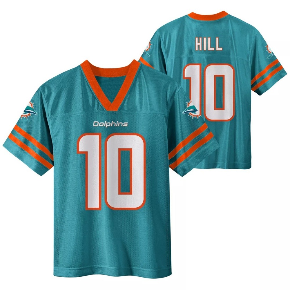NFL Team Apparel Kid's Aqua Tyreek‎ Hill #10 Miami Dolphins Jersey Size 2T